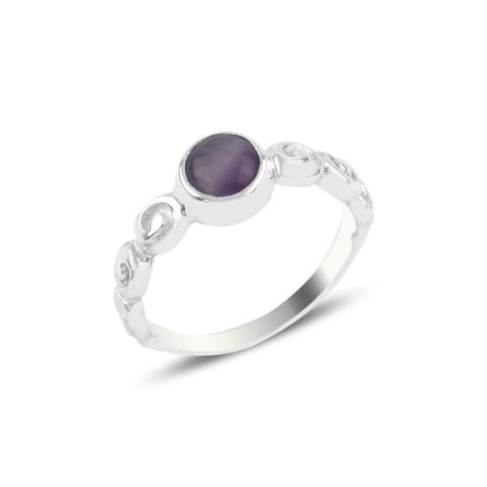 Wholesale Purple Cat’s Eye Solitaire Ring