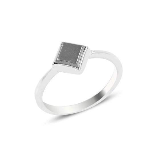 Wholesale Hematite Square Solitaire Ring