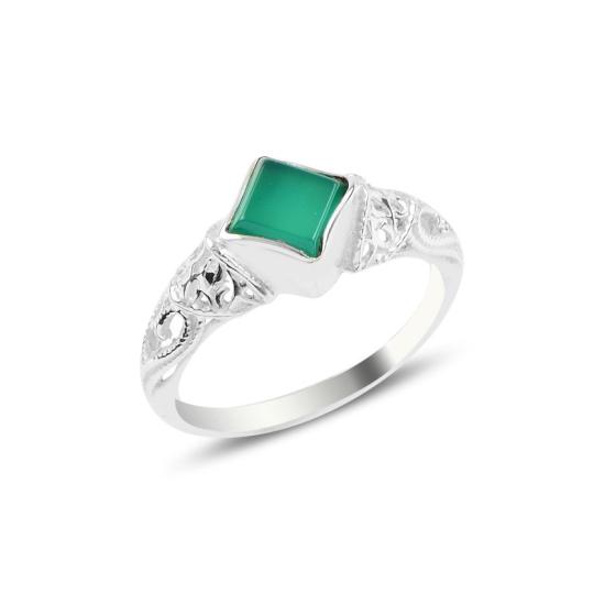 Wholesale Green Agate Solitaire Ring