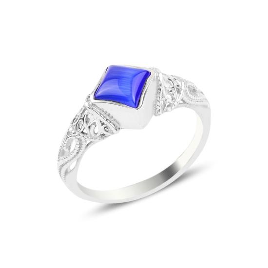 Wholesale Navy Blue Cat’s Eye Solitaire Ring