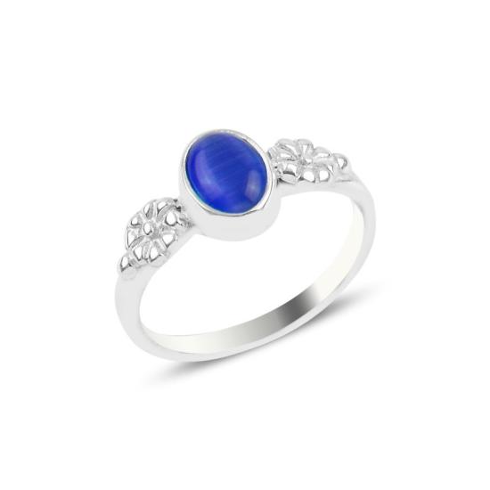 Wholesale Navy Blue Cat’s Eye Solitaire Ring