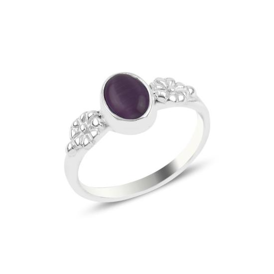 Wholesale Purple Cat’s Eye Solitaire Ring