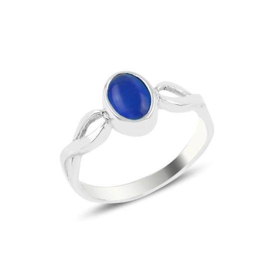 Wholesale Navy Blue Cat’s Eye Solitaire Ring