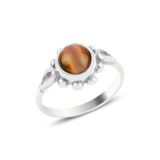 Wholesale Orange Cat’s Eye Daisy Solitaire Ring