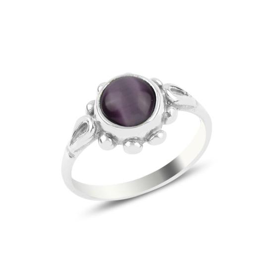 Wholesale Purple Cat’s Eye Daisy Solitaire Ring