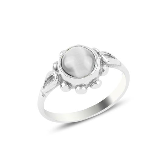 Wholesale White Cat’s Eye Daisy Solitaire Ring