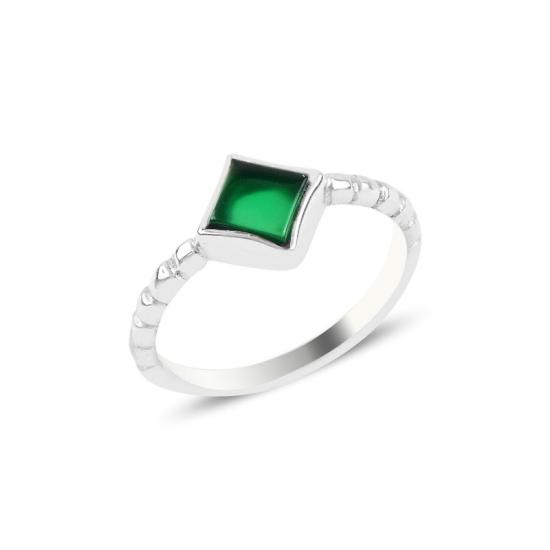 Wholesale Green Agate Solitaire Ring