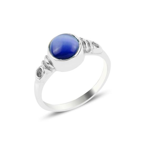 Wholesale Navy Blue Cat’s Eye Solitaire Ring