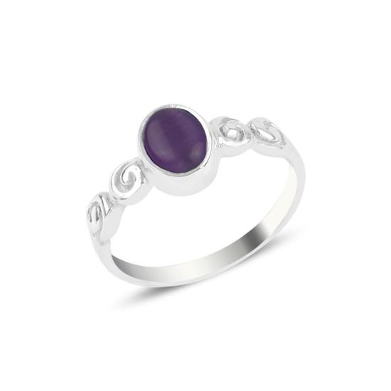 Wholesale Purple Cat’s Eye Solitaire Ring