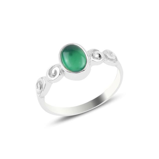 Wholesale Green Agate Solitaire Ring