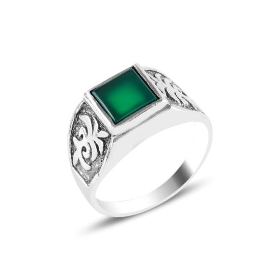 Wholesale Palm Tree Green Agate Ring