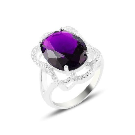 Wholesale Amethyst CZ Solitaire Ring