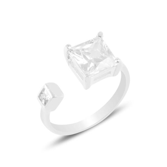 Wholesale Square CZ Solitaire Adjustable Size Ring