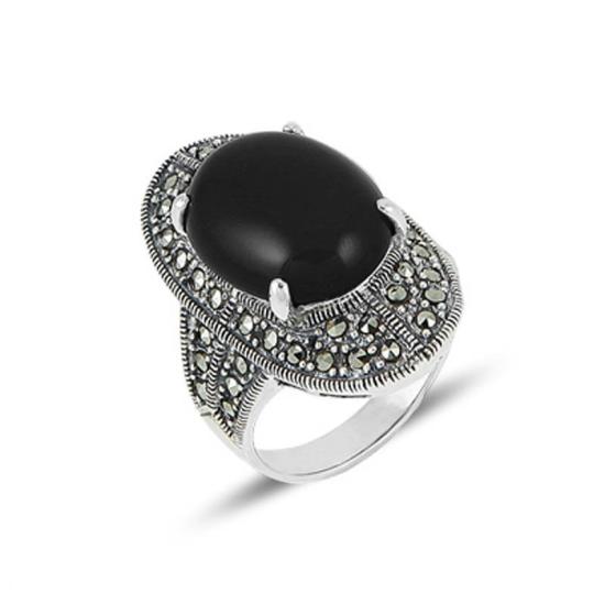 Wholesale Marcasite & Onyx Ring