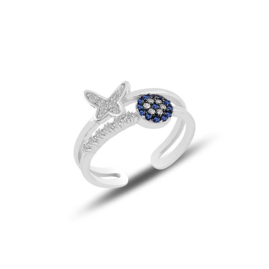 Wholesale Evil Eye & Butterfly CZ Adjustable Size Ring