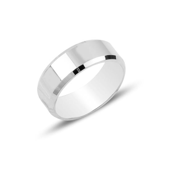 Toptan 6mm Beveled Edge Flat Plain Band Ring