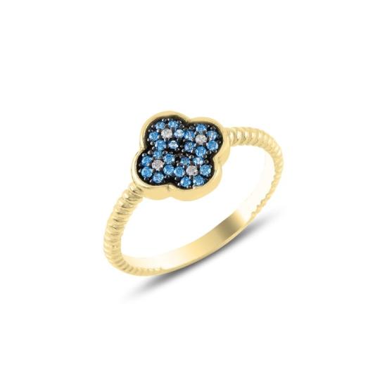 Wholesale Quatrefoil Colored CZ Ring