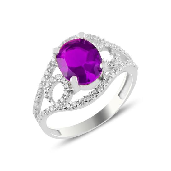 Wholesale Amethyst CZ Solitaire Ring