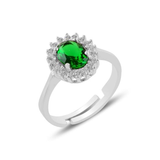 Wholesale Emerald CZ Adjustable Size Ring