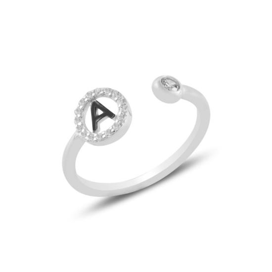 Wholesale -A- Initial CZ Adjustable Size Ring