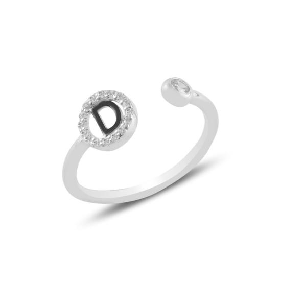 Wholesale -D- Initial CZ Adjustable Size Ring