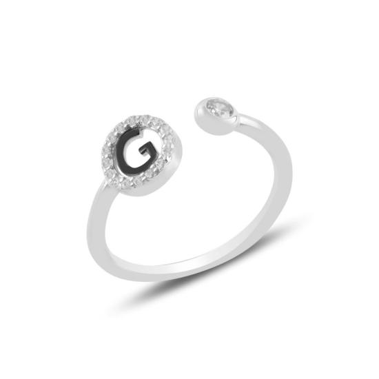 Wholesale -G- Initial CZ Adjustable Size Ring