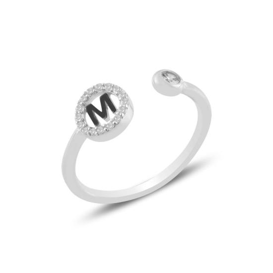 Wholesale -M- Initial CZ Adjustable Size Ring