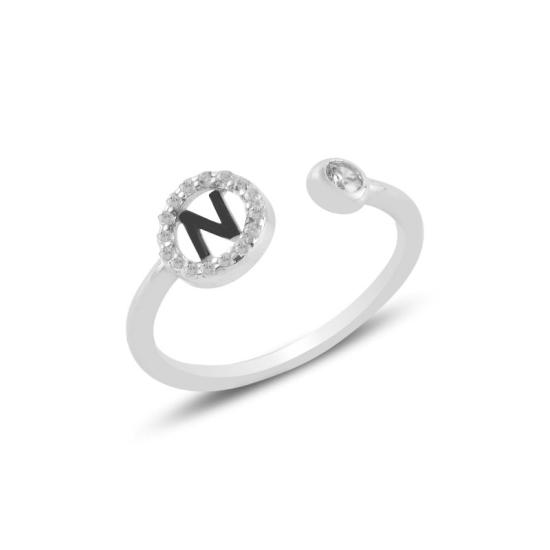 Wholesale -N- Initial CZ Adjustable Size Ring