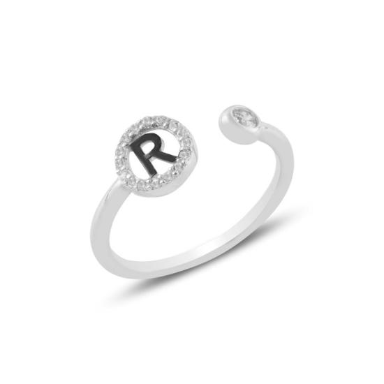 Wholesale -R- Initial CZ Adjustable Size Ring