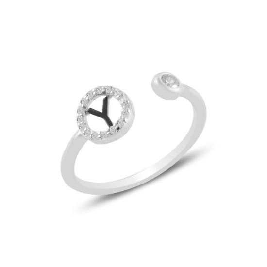 Wholesale -Y- Initial CZ Adjustable Size Ring