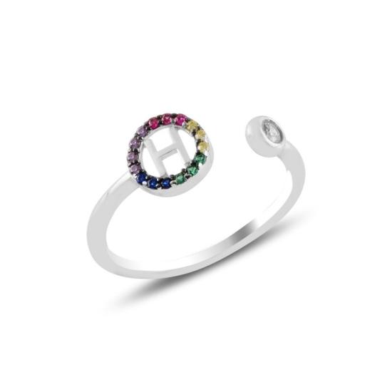 Wholesale -H- Initial Mix Color CZ Adjustable Size Ring