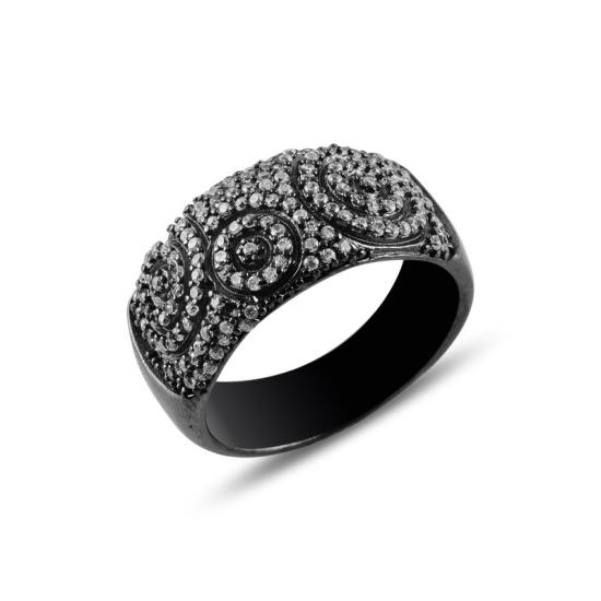 Wholesale CZ Ring with Black Rhodium