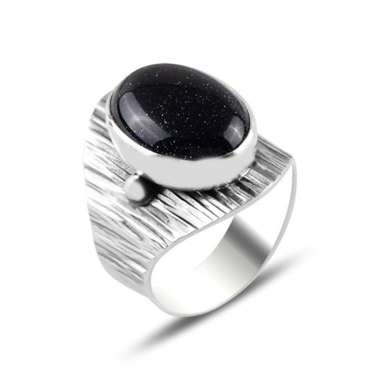 Wholesale Blue Goldstone Handmade Ring