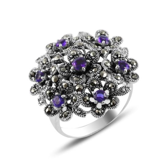 Wholesale Marcasite & Amethyst CZ Ring