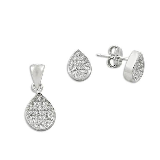 Wholesale Micro Pave Zirconia Setting Pear Set