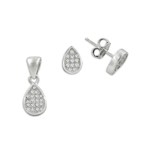 Wholesale Micro Pave Zirconia Setting Pear Set