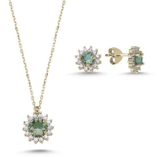 Wolesale Halo Solitaire Zultanite & CZ Set