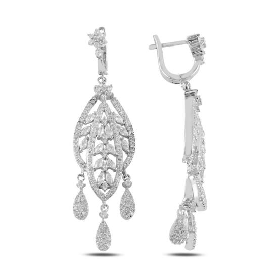 Wholesale CZ Tassel Latch Back Earrings