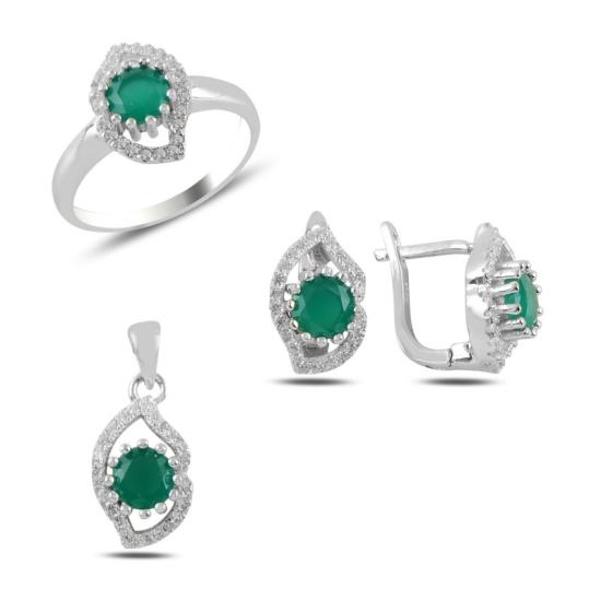 Wolesale Opaque Emerald CZ Set