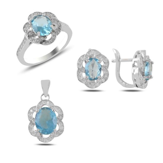 Wolesale Aquamarine CZ Set