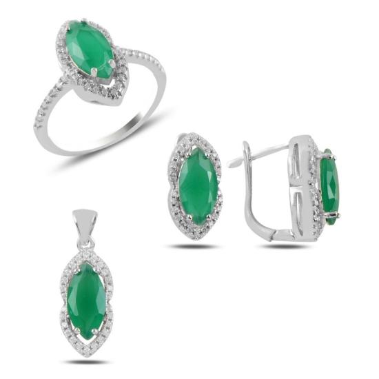 Wolesale Opaque Emerald CZ Set