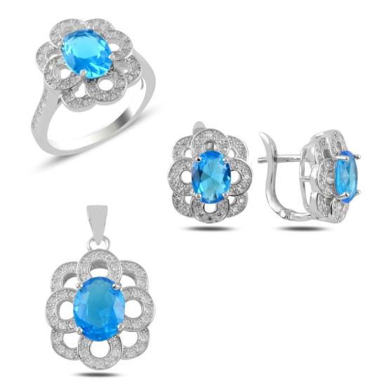 Wolesale Aquamarine CZ Set