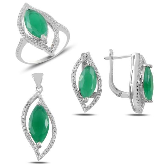 Wolesale Opaque Emerald CZ Set