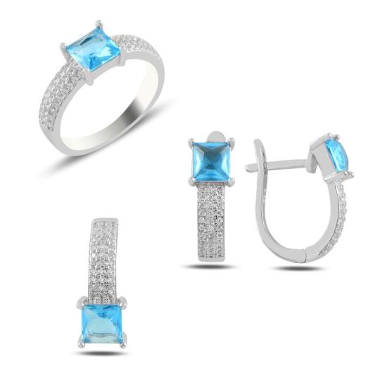 Wolesale Aquamarine CZ Set