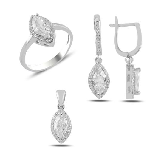 Wolesale Marquise CZ Halo Solitaire Set