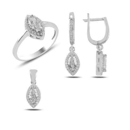 Wolesale Marquise CZ Halo Solitaire Set