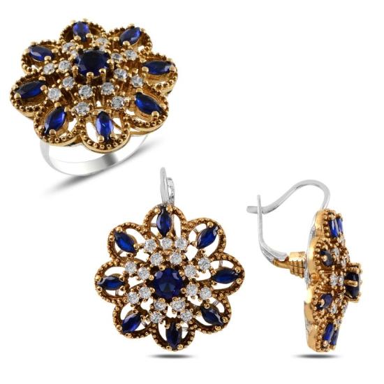 Wolesale Sapphire CZ Ottoman Style Set