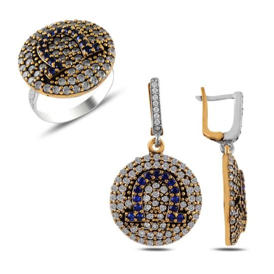 Wolesale Sapphire CZ Ottoman Style Set