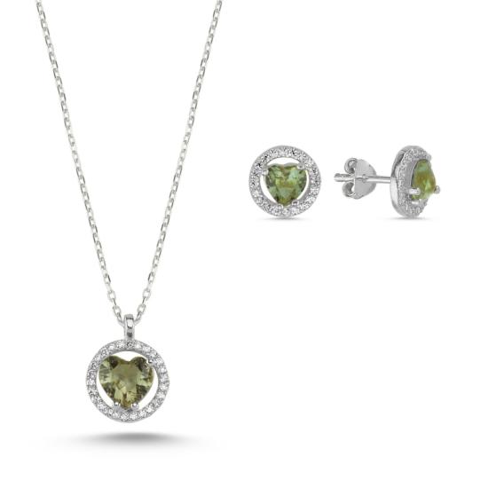 Wolesale Heart Zultanite CZ Halo Solitaire Set