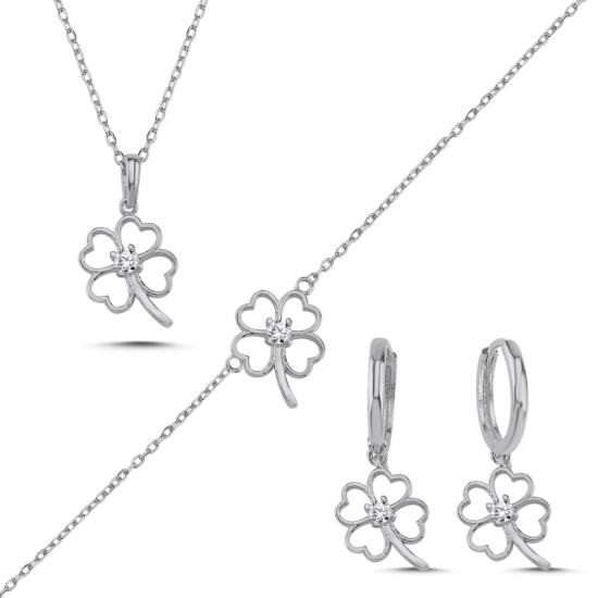 Wolesale Clover & Heart CZ Set